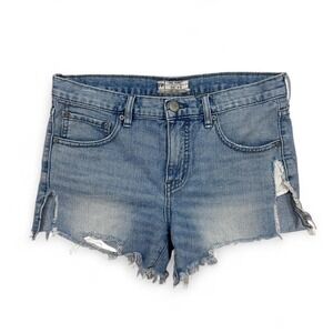 Free People Denim Shorts Size 25 Distressed Slit Light Wash Cut‎ Off